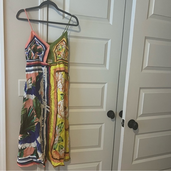 NWT Farm Rio Double Scarfs Pastel Midi dress sz XS - Picture 2 of 6